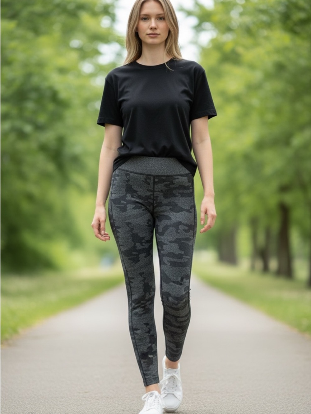 RawGear- New - Everyday High-Rise Camo Leggings - Black & Gray